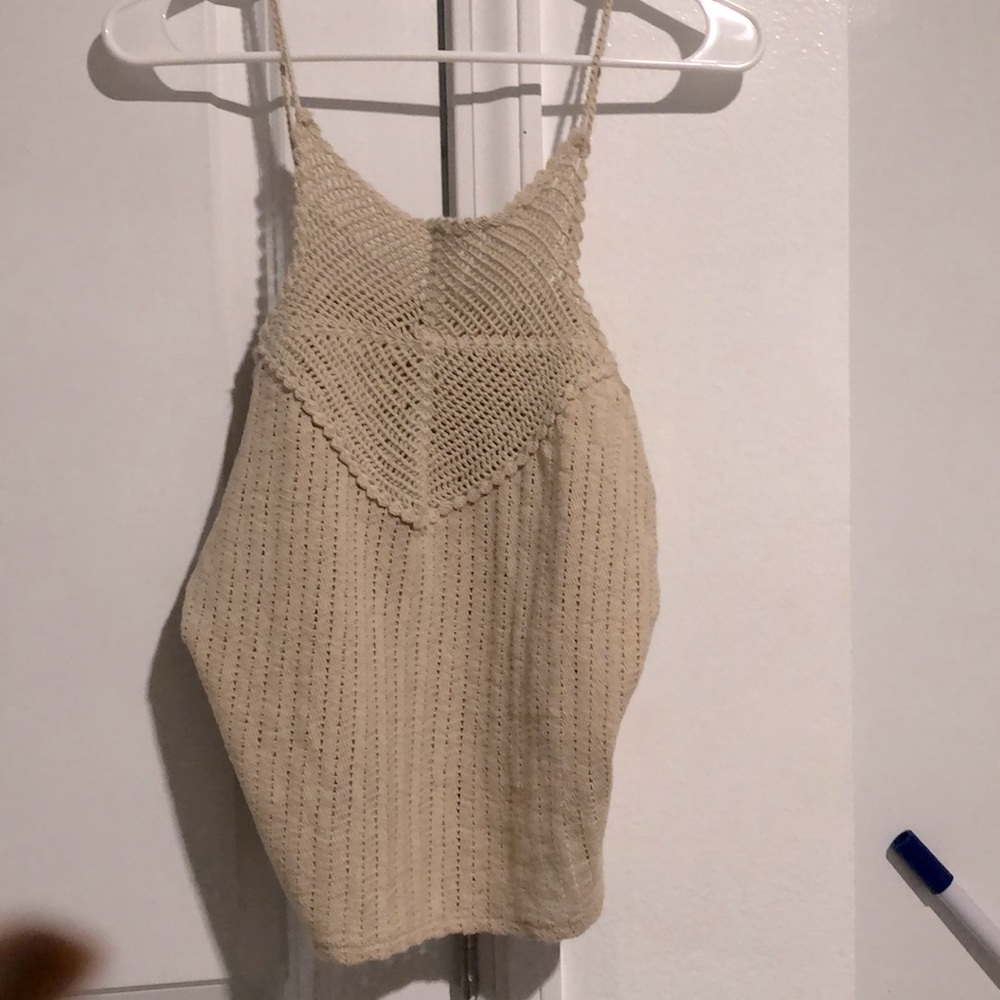 cropped tan top